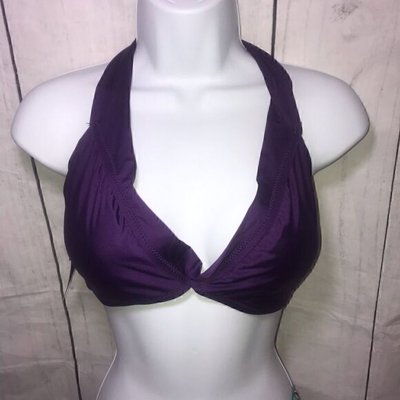 Mossimo Swim Halter Bikini Top-Purple-Sz XL-NWT - Picture 2 of 10
